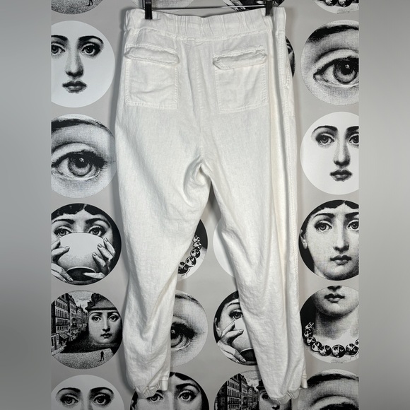 Per Se Ivory Linen & Viscose Pull On Jogger Pants, Sz L - Picture 3 of 9